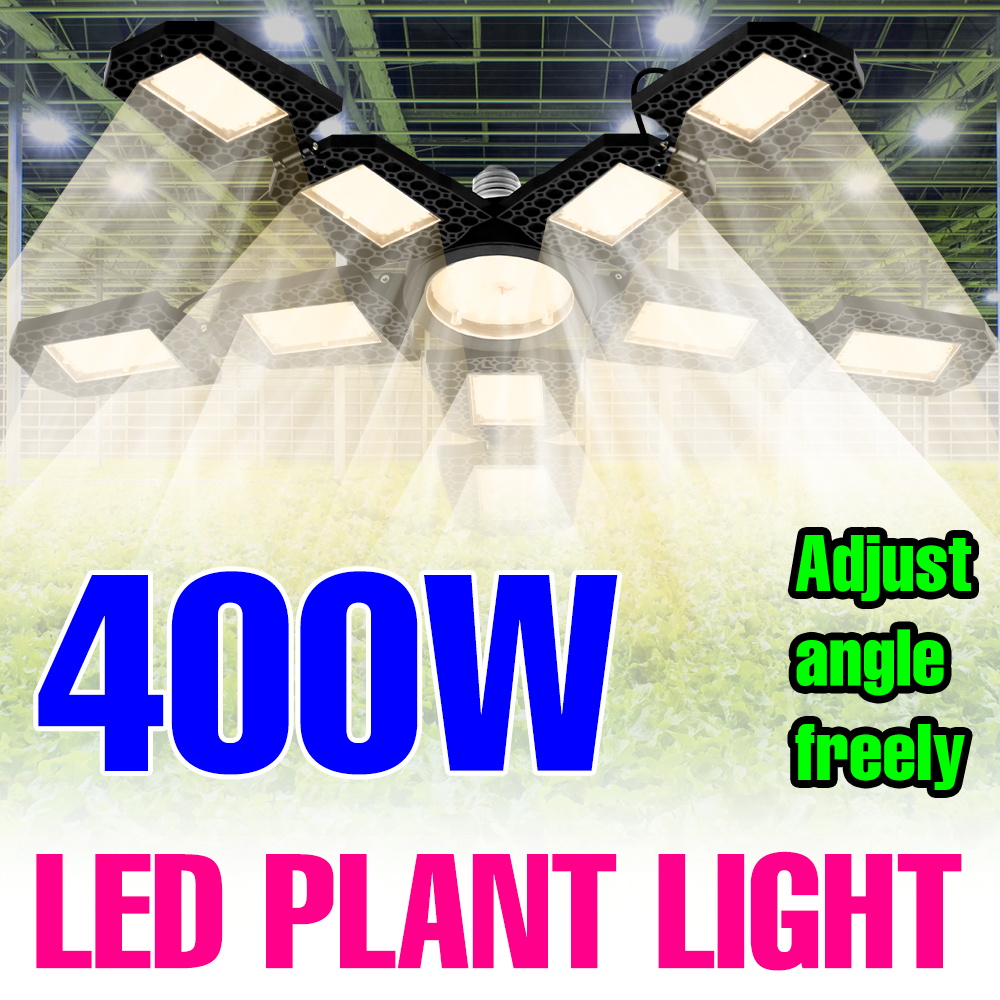 Seed Starter Tray Kit With Grow Light - 400W Deformable LED Plant Grow Light