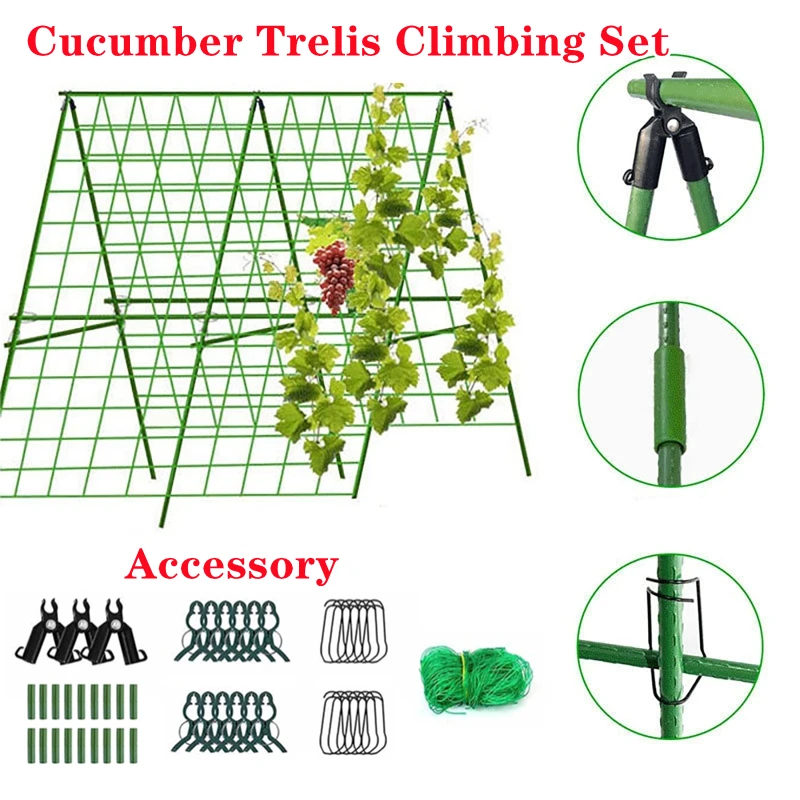 Plant Support Trellis Netting Climbing - Cucumber Trellis Set A-Frame For Garden