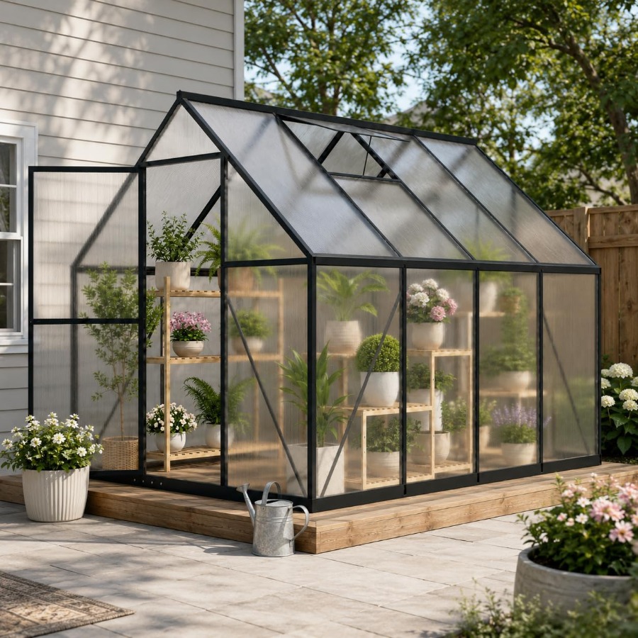 Polycarbonate Greenhouse Aluminum Frame - Outdoor Polycarbonate Greenhouse, Feet Greenhouses for