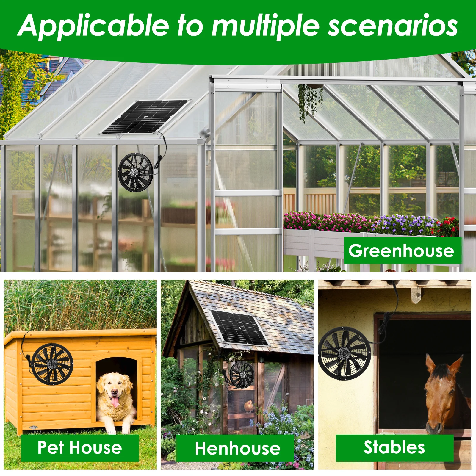 100W Solar Panel Fan Kit Water - Greenhouse Circulation Fan Waterproof review and price