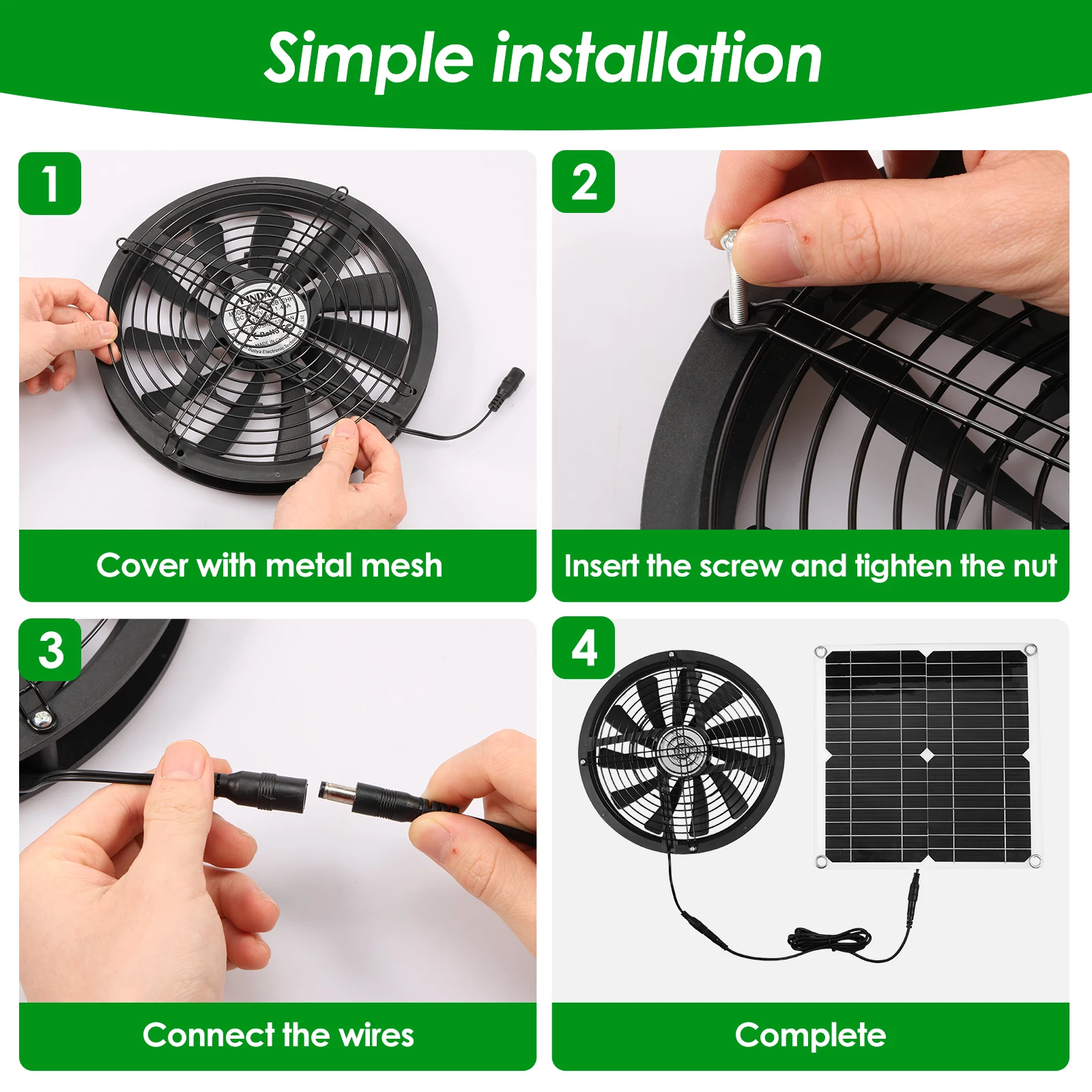 100W Solar Panel Fan Kit Water - Greenhouse Circulation Fan Waterproof review and price